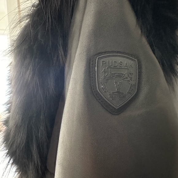 Rudsak Black Fur on Black Jacket in size S - Picture 4 of 10